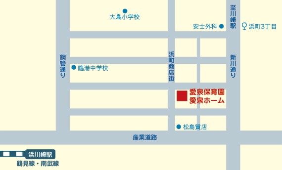 川崎愛泉保育園への地図